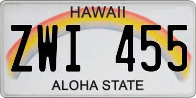 HI license plate ZWI455