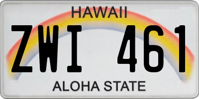 HI license plate ZWI461