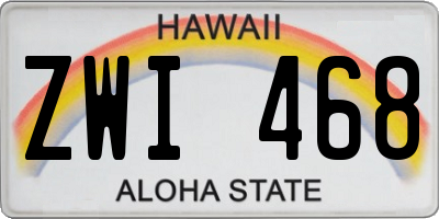 HI license plate ZWI468