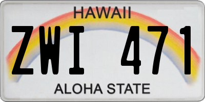 HI license plate ZWI471