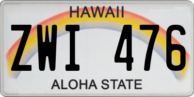 HI license plate ZWI476