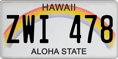 HI license plate ZWI478