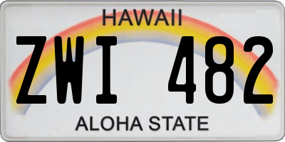 HI license plate ZWI482