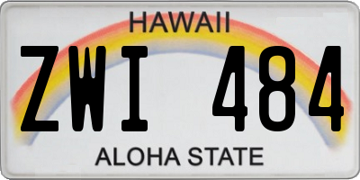 HI license plate ZWI484