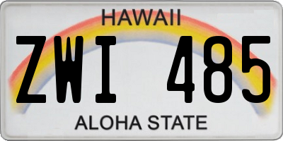 HI license plate ZWI485