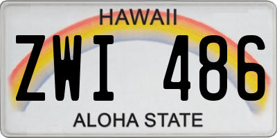 HI license plate ZWI486