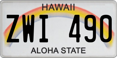 HI license plate ZWI490