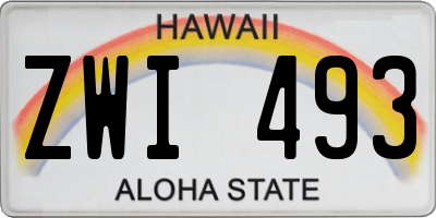 HI license plate ZWI493