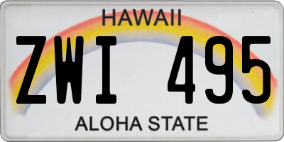 HI license plate ZWI495