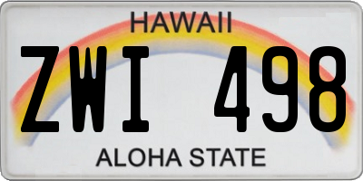 HI license plate ZWI498