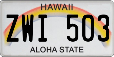 HI license plate ZWI503