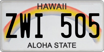 HI license plate ZWI505