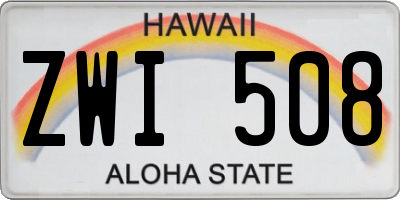 HI license plate ZWI508