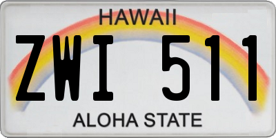 HI license plate ZWI511