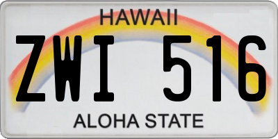 HI license plate ZWI516