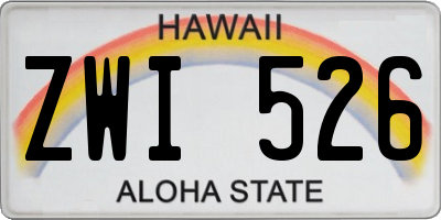 HI license plate ZWI526