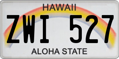 HI license plate ZWI527