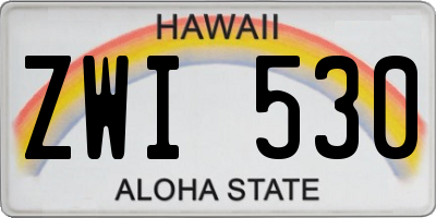 HI license plate ZWI530