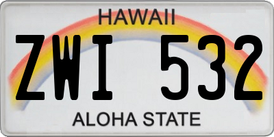 HI license plate ZWI532