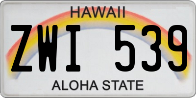 HI license plate ZWI539