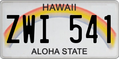HI license plate ZWI541