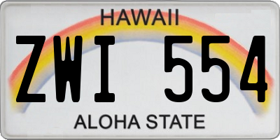 HI license plate ZWI554