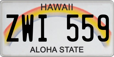 HI license plate ZWI559
