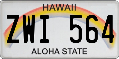 HI license plate ZWI564