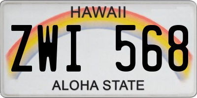 HI license plate ZWI568