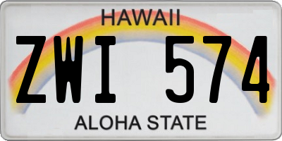 HI license plate ZWI574