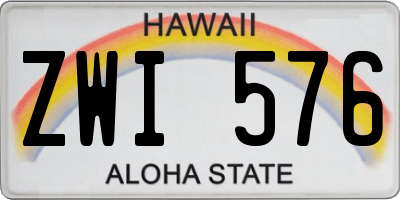 HI license plate ZWI576