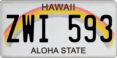 HI license plate ZWI593