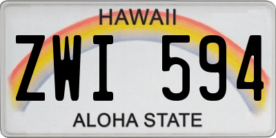 HI license plate ZWI594