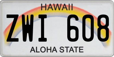 HI license plate ZWI608