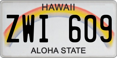 HI license plate ZWI609