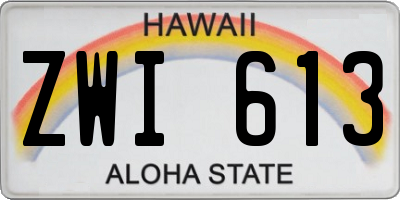HI license plate ZWI613