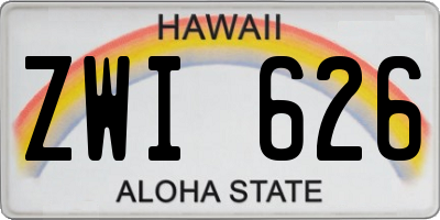 HI license plate ZWI626