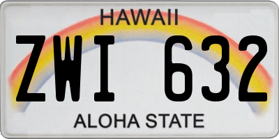 HI license plate ZWI632