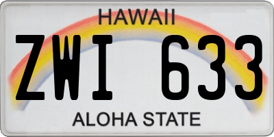 HI license plate ZWI633