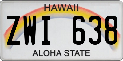 HI license plate ZWI638
