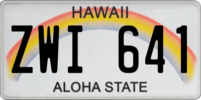 HI license plate ZWI641