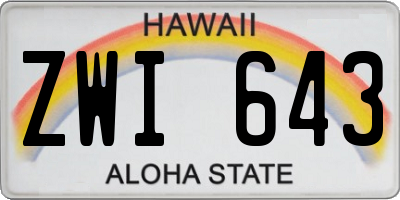 HI license plate ZWI643