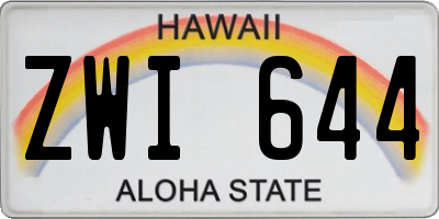 HI license plate ZWI644