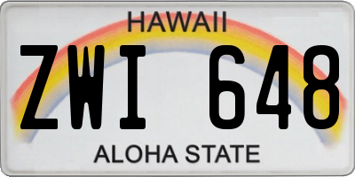 HI license plate ZWI648
