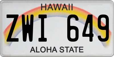 HI license plate ZWI649