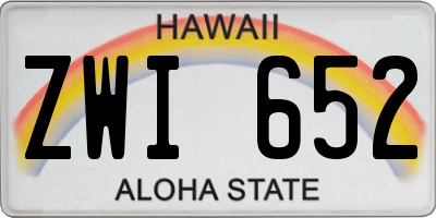 HI license plate ZWI652