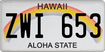 HI license plate ZWI653