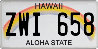 HI license plate ZWI658