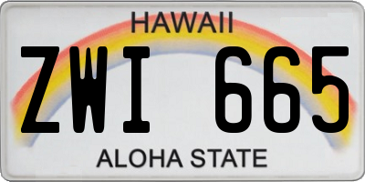 HI license plate ZWI665