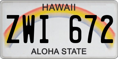 HI license plate ZWI672